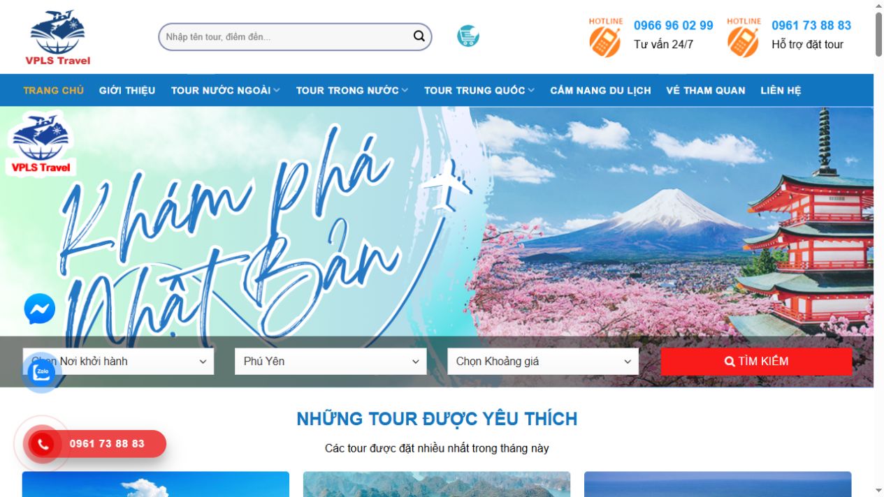 Giao diện Việt Phát Lạng Sơn Travel